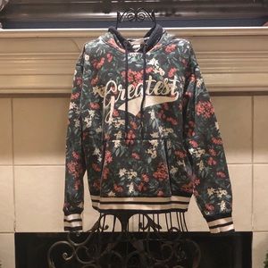 Cropped Floral Hoodie